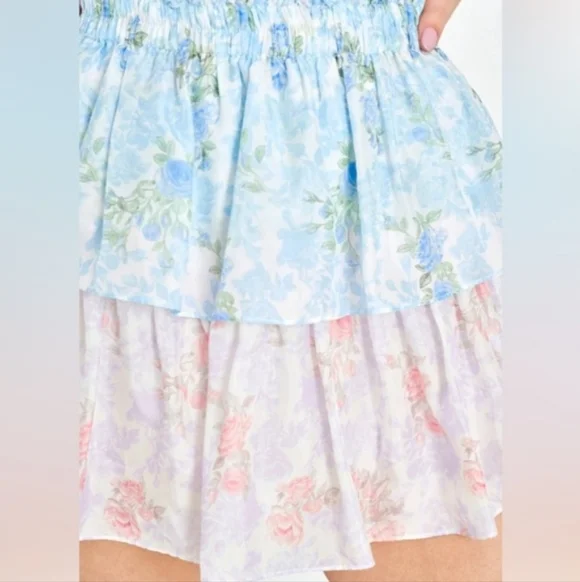 LoveShackFancy Rainbow Clouds Ruffle Mini Skirt | Small | Like New Cottage Core - Picture 5 of 9